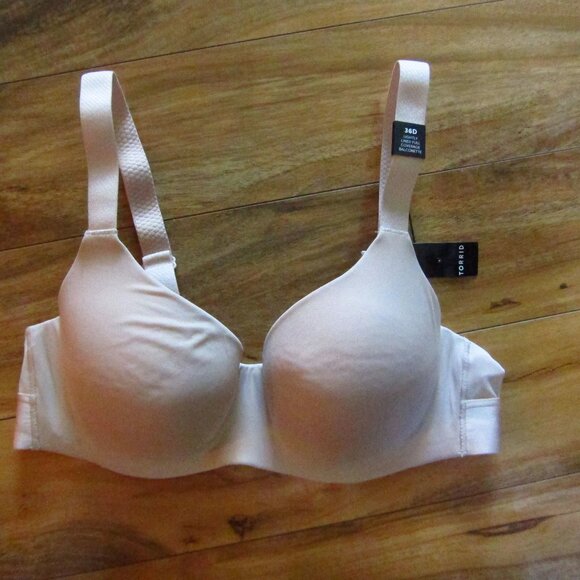 NWT- TORRID Beige Lightly Lined Full Coverage Balconette Underwire Bra Size 36D - Picture 1 of 11